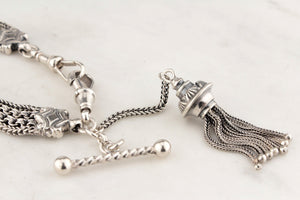 VICTORIAN c1880 SILVER ALBERTINA BRACELET