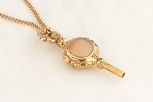 VICTORIAN GILT DOUBLE-SIDED FOB WATCH WINDER