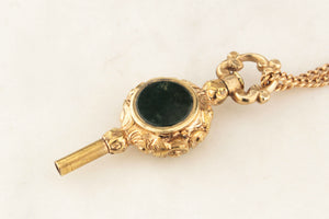 VICTORIAN GILT DOUBLE-SIDED FOB WATCH WINDER