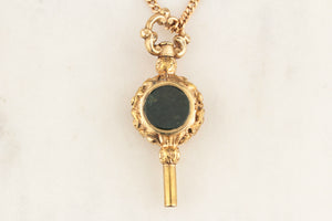 VICTORIAN GILT DOUBLE-SIDED FOB WATCH WINDER