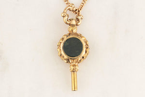 VICTORIAN GILT DOUBLE-SIDED FOB WATCH WINDER