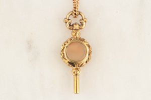 VICTORIAN GILT DOUBLE-SIDED FOB WATCH WINDER