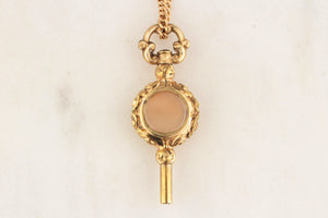 VICTORIAN GILT DOUBLE-SIDED FOB WATCH WINDER