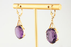 ANTIQUE AMETHYST EARRINGS 9ct GOLD