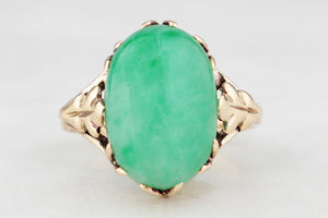 VINTAGE c1940’s JADE RING 14ct GOLD