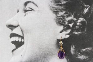 ANTIQUE AMETHYST EARRINGS 9ct GOLD