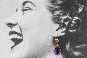 ANTIQUE AMETHYST EARRINGS 9ct GOLD
