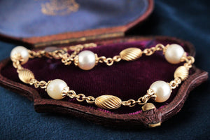 VINTAGE AKOYA PEARL BRACELET 9ct GOLD