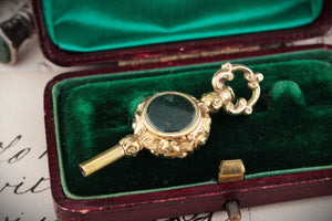 VICTORIAN GILT DOUBLE-SIDED FOB WATCH WINDER