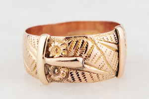 ANTIQUE EDWARDIAN BUCKLE RING 9ct GOLD