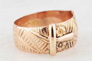 ANTIQUE EDWARDIAN BUCKLE RING 9ct GOLD