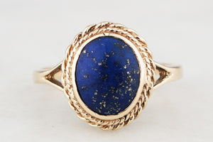RETRO 1988 LAPIS LAZULI RING 9ct GOLD