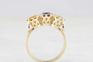 BESPOKE SAPPHIRE TRILOGY RING 14ct GOLD