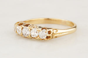 ANTIQUE FIVE STONE .45ct DIAMOND RING 18ct GOLD