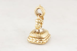 ANTIQUE VICTORIAN c1880 CARNELIAN INTAGLIO FOB SEAL 9ct GOLD