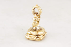ANTIQUE VICTORIAN c1880 CARNELIAN INTAGLIO FOB SEAL 9ct GOLD