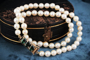 BESPOKE 2.88ct SAPPHIRE & PEARL NECKLACE 14ct GOLD