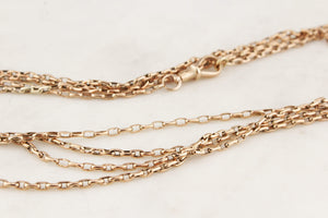 ANTIQUE EDWARDIAN c1900 LONG GUARD CHAIN 9ct GOLD