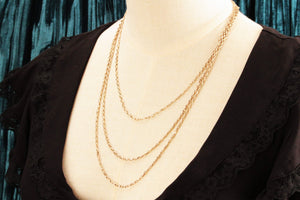 ANTIQUE EDWARDIAN c1900 LONG GUARD CHAIN 9ct GOLD