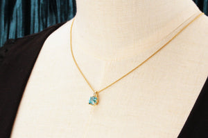 BESPOKE 3.35ct BLUE ZIRCON PENDANT 10ct GOLD