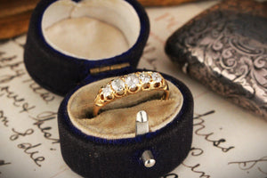 ANTIQUE FIVE STONE .45ct DIAMOND RING 18ct GOLD