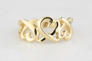 VINTAGE PALOMA PICASSO FOR TIFFANY TRIPLE LOVING HEARTS RING 18CT GOLD