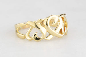 VINTAGE PALOMA PICASSO FOR TIFFANY TRIPLE LOVING HEARTS RING 18CT GOLD