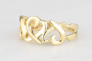 VINTAGE PALOMA PICASSO FOR TIFFANY TRIPLE LOVING HEARTS RING 18CT GOLD