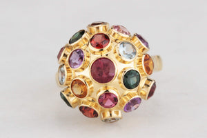 VINTAGE MULTI-GEM SPUTNIK RING IN 18ct GOLD