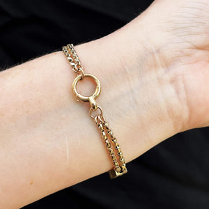 ANTIQUE VICTORIAN DIAMOND & ENAMEL BRACLET 9ct GOLD