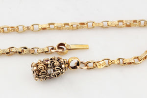 ANTIQUE VICTORIAN c1840 ACROSTIC  ‘REGARD’ CHAIN 9 & 18ct GOLD