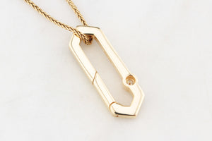 CONTEMPORARY BLACK ENAMEL & DIAMOND CHARM BALE/EXTENDER 14ct GOLD