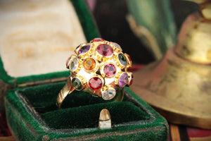 VINTAGE MULTI-GEM SPUTNIK RING IN 18ct GOLD