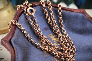 VINTAGE 9ct ROSE GOLD BELCHER LINK CHAIN