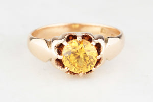 ANTIQUE EDWARDIAN 1.35ct YELLOW SAPPHIRE RING IN 15ct GOLD
