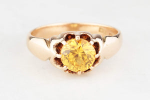 ANTIQUE EDWARDIAN 1.35ct YELLOW SAPPHIRE RING IN 15ct GOLD