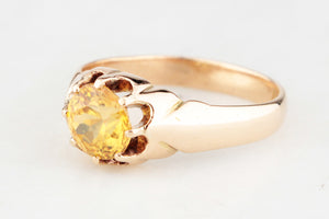 ANTIQUE EDWARDIAN 1.35ct YELLOW SAPPHIRE RING IN 15ct GOLD