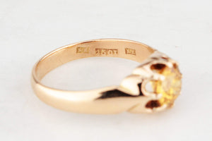 ANTIQUE EDWARDIAN 1.35ct YELLOW SAPPHIRE RING IN 15ct GOLD