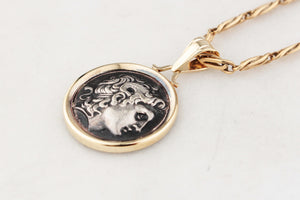 ARCHAEOLOGICAL REVIVAL SILVER COIN 14ct GOLD