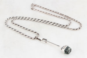 MID-CENTURY SILVER c1960’s SCANDI SPINEL PENDANT AND CHAIN