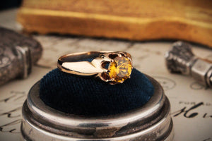 ANTIQUE EDWARDIAN 1.35ct YELLOW SAPPHIRE RING IN 15ct GOLD