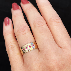 VINTAGE RUBY STARBURST RING 9ct GOLD