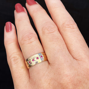 VINTAGE RUBY STARBURST RING 9ct GOLD