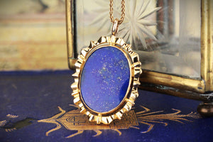VINTAGE LAPIS LAZULI PENDANT IN 18ct GOLD