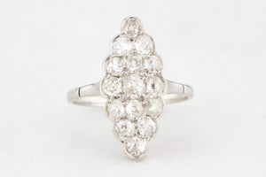 ANTIQUE 1.20ct OLD MINE CUT DIAMOND RING 14ct WHITE GOLD