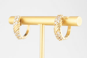 VINTAGE .50ct DIAMOND HOOPS 18ct GOLD