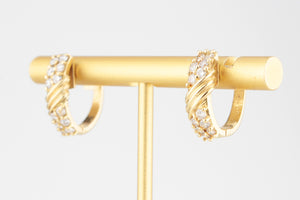 VINTAGE .50ct DIAMOND HOOPS 18ct GOLD