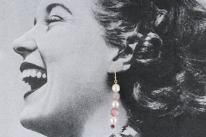 PEARL, TOURMALINE & GARNET EARRINGS 9ct GOLD