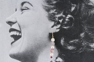 PEARL, TOURMALINE & GARNET EARRINGS 9ct GOLD