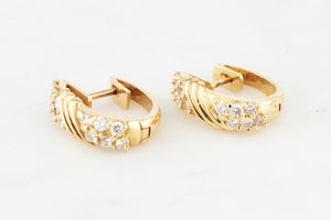 VINTAGE .50ct DIAMOND HOOPS 18ct GOLD